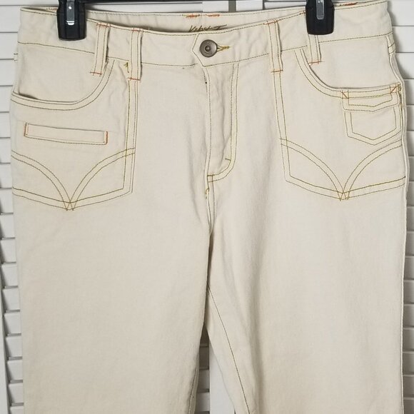 KIKIT Jeans Ivory/White Embellished Capris - Picture 1 of 8